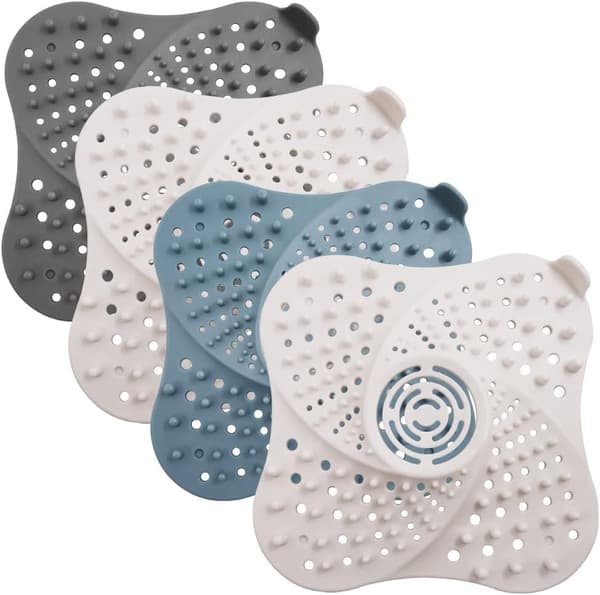 Duschbrunnsskydd med gummiklistermärken för kök och badrum, 4-pack