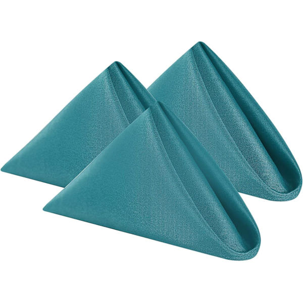 Stofservietter 15,7*15,7 tommer Vaskbare Polyester Servietter Bløde Bordservietter til Bryllup Fest Middagsbanket Teal, 12 stk.