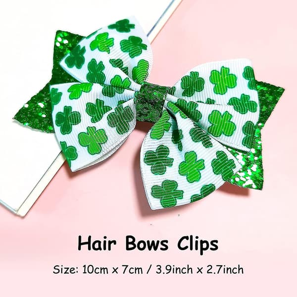 Hiusnauhat Tytöt Glitter Sequin Shamrock  Klipsit  Tarvikkeet