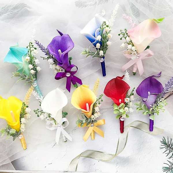 20 stk. Kunstige Blomster Falske Calla Lily Blomst Real Touch Buket Til Hjem Have Kontor Fest Bryllup Dekoration White