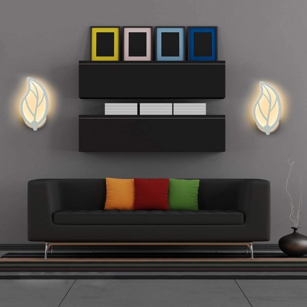 Løvformet LED væglampe - Moderne design i metal og akryl - Soveværelse, gang, stue - 7W effekt