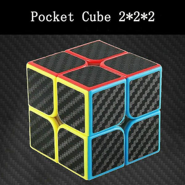 Kulstoffiber Kubisk Kulstoffiber Mærkat Speed Cube Med Sort Mærkat Puslespil 2x2x2