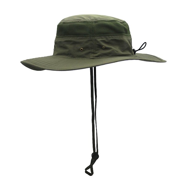 Unisex bredbrättad hatt, Upf 50+ vattentätt solskydd, sommar UV-skydd Boonie hatt Army Green