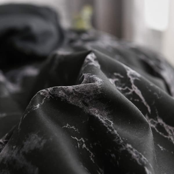 Svart marmor mönstrad påslakan, 3-delad mikrofiber sängkläder