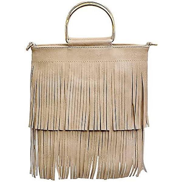 Kvinnors mode axelväska Tote Handväska Frans Messenger Bag Väskabeige