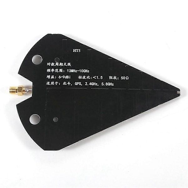 HT5 Logperiodisk Antenn 1.3-10GHz Bredbandig Riktantenn Hög Förstärkning 6-9dBi 50 för VHF UHF SHF Beidou GPS