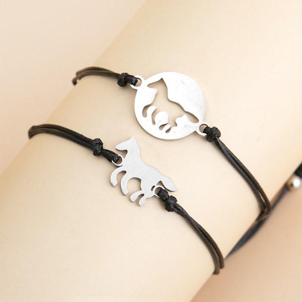 Pcs Sisters Armbånd Beste Venn Vennskap Bff Bestie Hjerte/Hest/Løvetann Matchende Langdistanse Lillefinger Løfte Armbånd Gave Til Tenåringer Wo