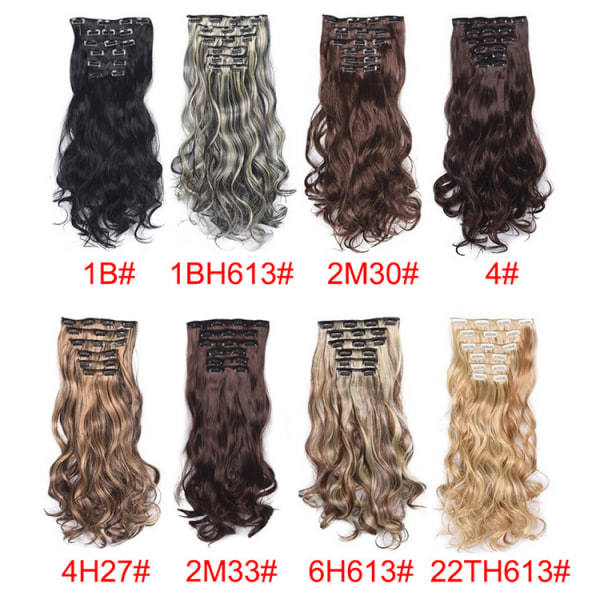 Parykstykker Kvinne Hårforlengelser 6 Stykker 16 Klips 1BH613#