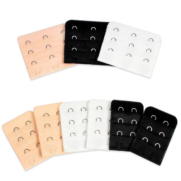 9pcs Bra Extender Set Of 3 Hooks And 2 Hooks Soft And Comfortable Women Bra Extensions-black White And Beige