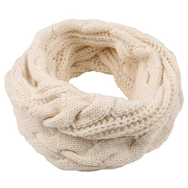 Kvinnors tjocka vintervarma kabel infinity cirkel loop halsduk Beige