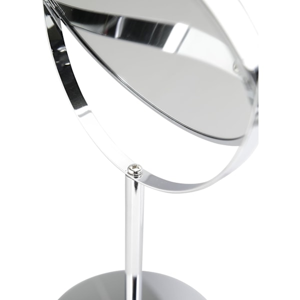 17 cm, Silver-Double-Sided Standing Cosmetic Mirror, Round Makeup Mirror 1x and 3X Magnification, Swivel Shaving Mirror, Approx.
