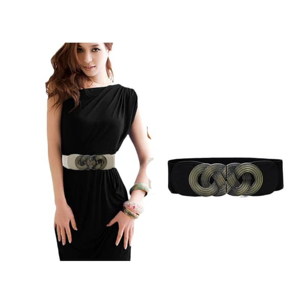 Strikk elastisk belte kvinner forlenget menns store antikke messing spenne modifisert plus size plus belte A