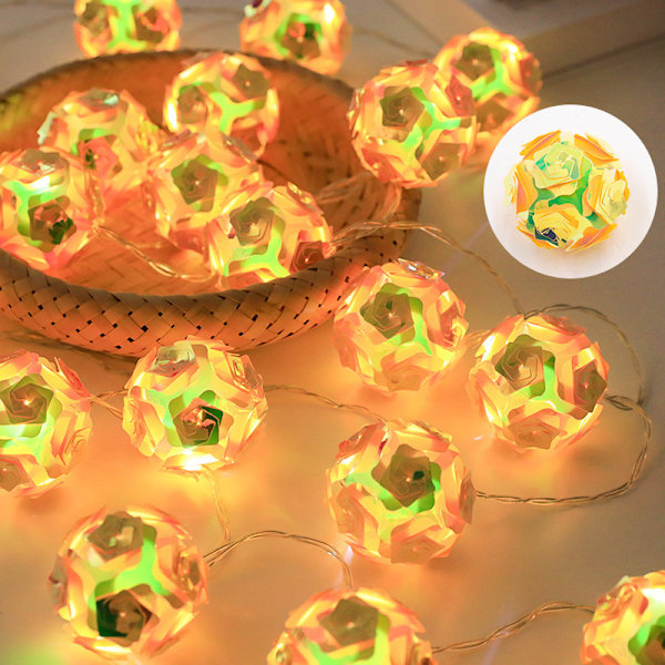 3m 20 LED Lyskæde Laserkugle Ferie Julelys Rose Værelse Dekoration Lys Orange