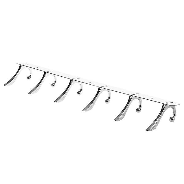 Väggmonterad rostfri krok hänge rack 6 krokar för handduk hatt kläder kappa (silver)