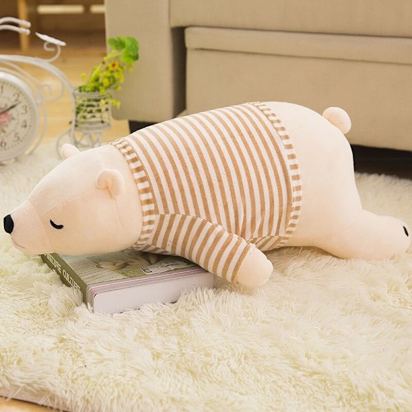 50cm Kawaii Isbjörn Plyschdjur Supermjuk Djurmatta Sovkudde Plyschleksak för Barn