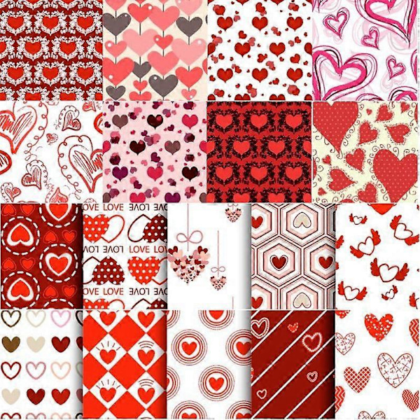 20 st Alla hjärtans dag hjärttryck tyg söta röda läppar lapptäcke tygbuntar för semester par DIY hantverksmaterial
