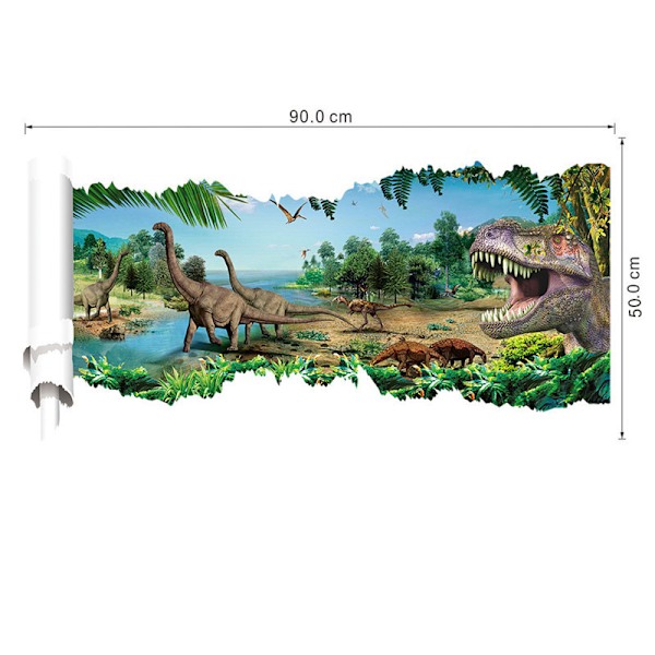 3D veggklistremer jungel dinosaur veggklistremer stue soverom barnerom dekorasjon selvklebende 1