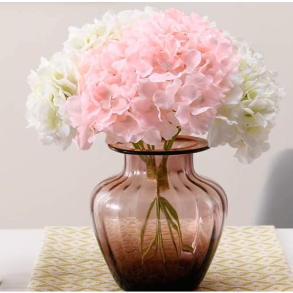 10 kpl Silkki Valkoinen Hortensia Kukka Pää Laukku,Norsunluu Valkoinen Teko Täysi Hortensia Varsi Häät,Perhe Juhla,Kauppa,Baby Shower Koristelu