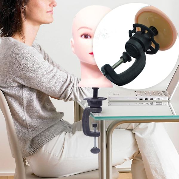 Mannequin träningshuvud klämma/stativ perukhållare stativ skrivbord bordsklämma perukklämma kosmetologi träningshuvud bordsklämma