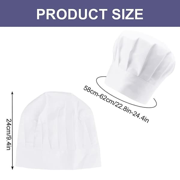 2-pack vita kockmössa unisex kockmössa justerbar kockmössa herr dam herr kockmössa med elastiskt band kock