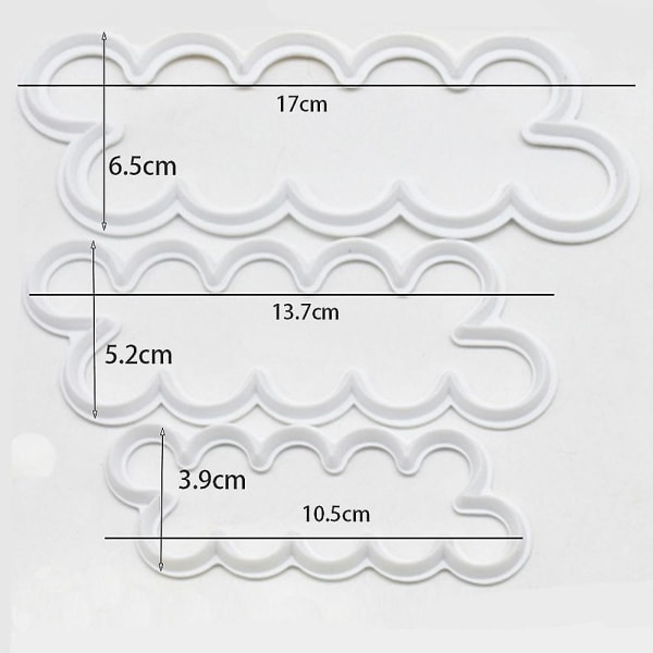 3 st Rose Cutter Fondant Blomster Kakskärare Tårtform Bakning