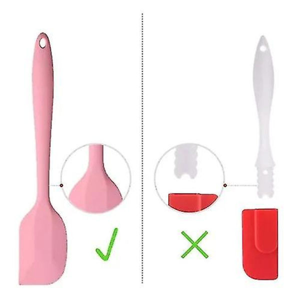 Silikonespatelsæt, varmebestandigt design i ét stykke, non-stick gummi Pink