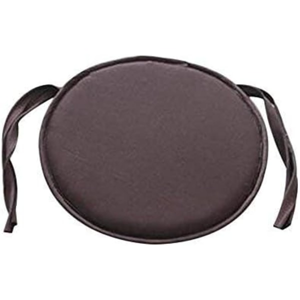 Set med 2 vadderade trädgårdsstolsdynor med band 38 x 38 cm Kaffe
