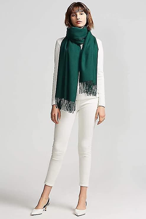 Skjerf Dame Varm Høst Rutete Pashmina Skjerf Med Dusker