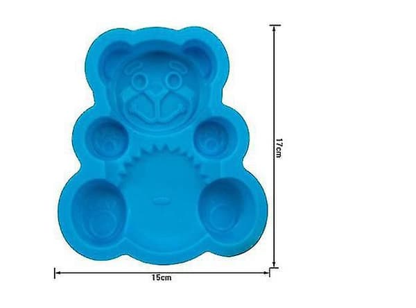 2 Pak 3D Bjørn Formet Nyhed Silikon Kageform Til Børn Blå