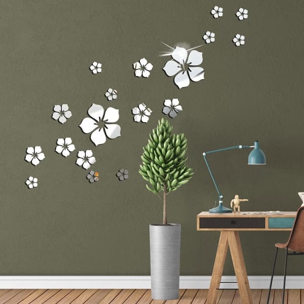 18 st självhäftande blommor väggdekor DIY väggdekor för sovrum