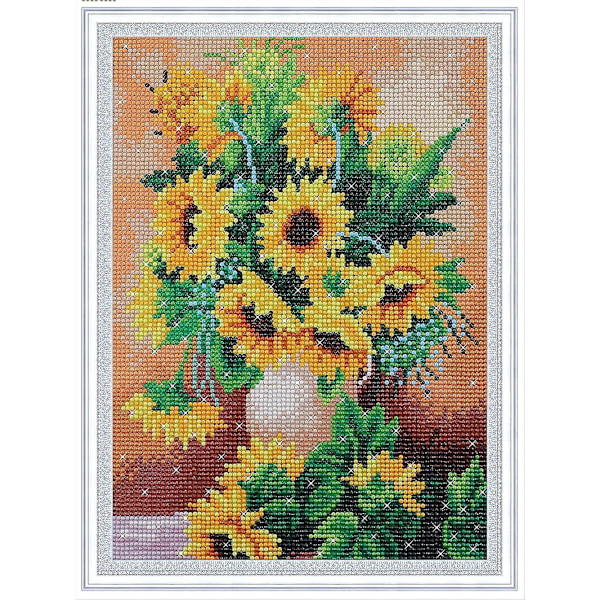 Jul DIY 5d Diamantmålning Solros Efter Nummer Kit Solros Blomma Korsstygn