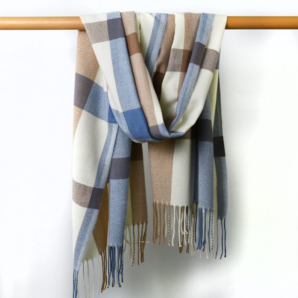 Moderne cashmere-halstørklæder til efterår og vinter, damer tørklæder, orange fortykkede varme kraver