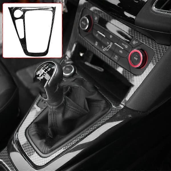 for Focus 2015-2018 MK3 ST Karbonfiber ABS Indre Midtkonsoll Girskiftpanel Koppholder Deksel Trim LHD