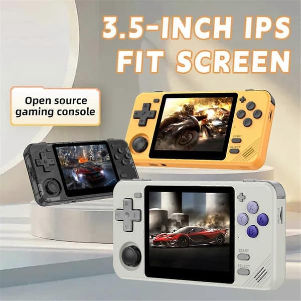 RGB10X Håndholdt Spillekonsol 64GB 3,5 Tommer IPS Skærm Open Source til PSP Simulator Videospillekonsol A