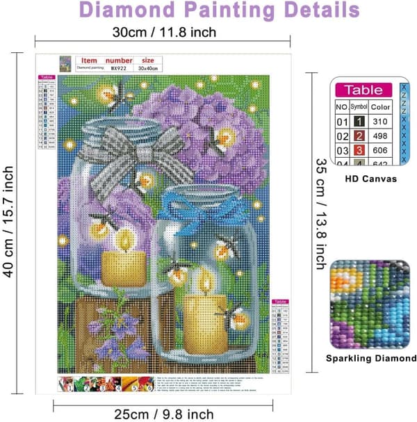 Komplett diamantmålningssats, DIY 5d eldfluga diamantmålning k