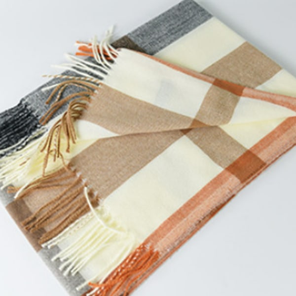 Moderne cashmere-halstørklæder til efterår og vinter, damer tørklæder, orange fortykkede varme kraver