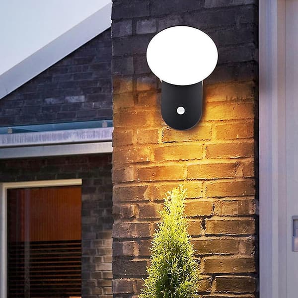 Led utendørs vegglampe, gårdsplasslampe, utendørs dør sensor