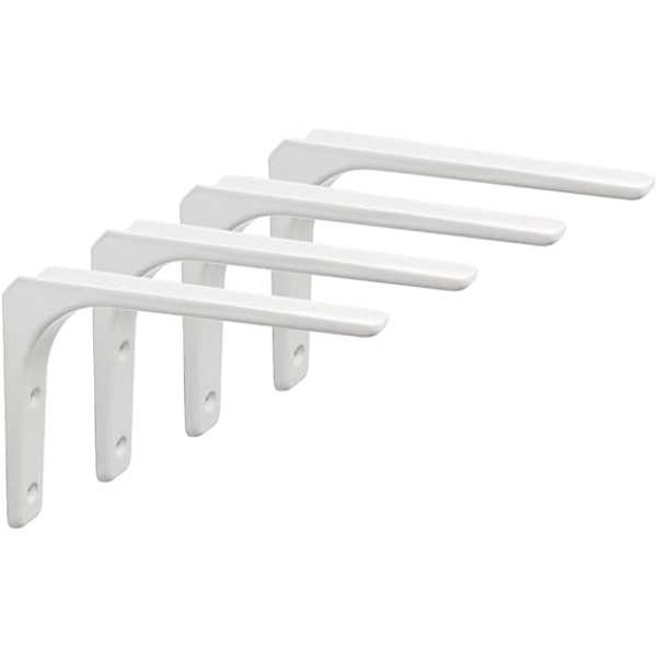 Hylla Konsol Hörnfäste Vinkel Fäste Hylla Stöd Vägghängande 200mm*150mm, Metall Blank Vit Yta, 1 st
