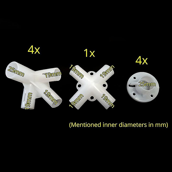 Tält Intubation Tillbehör Tält Anslutningsdelar Reservdelar För 3x3m Paviljong Markis Tältfötter Hörn Center Connector 4PCS