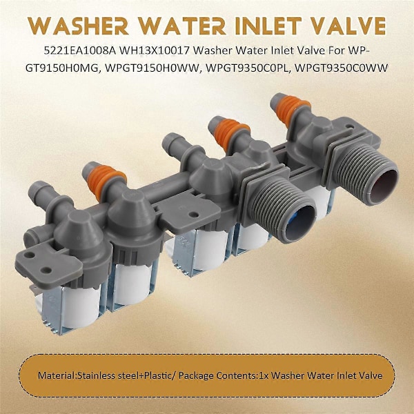 5221EA1008A WH13X10017 Vaskemaskine Vandindløbsventil til Vaskemaskine WPGT9150H0MG, WPGT9150H0WW, WPGT9350C0PL, WPGT9350C0WW