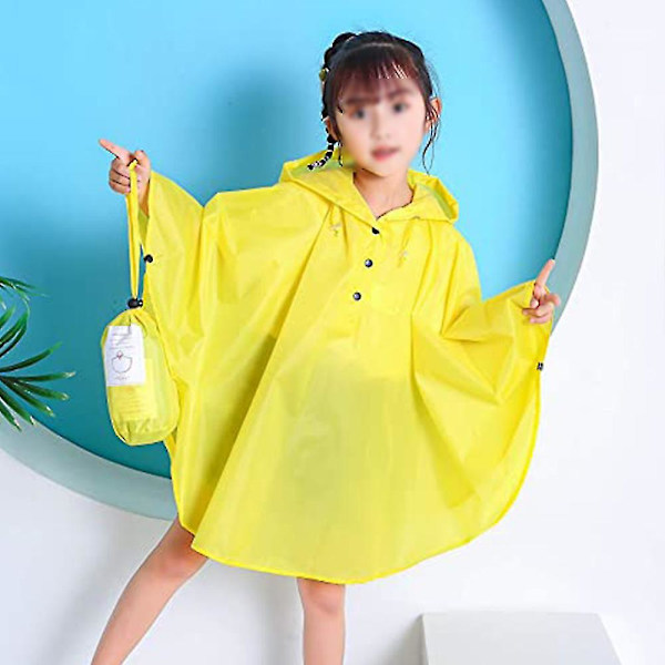 Børns Regn Poncho Hætte Jakke Regnfrakke M