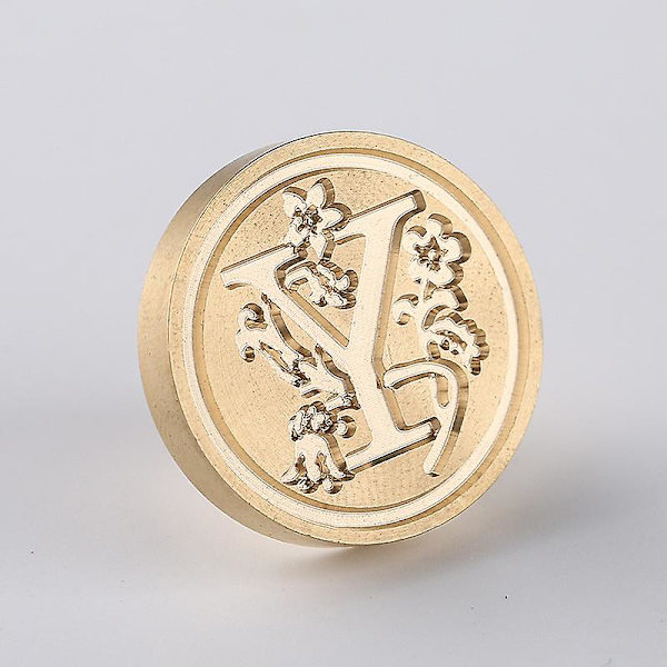 Elite messing retro alfabet initialer voksforseglingsstempel 26 bokstaver A-z voksforseglingsstempel for postdekorasjon DIY-kortlaging Y
