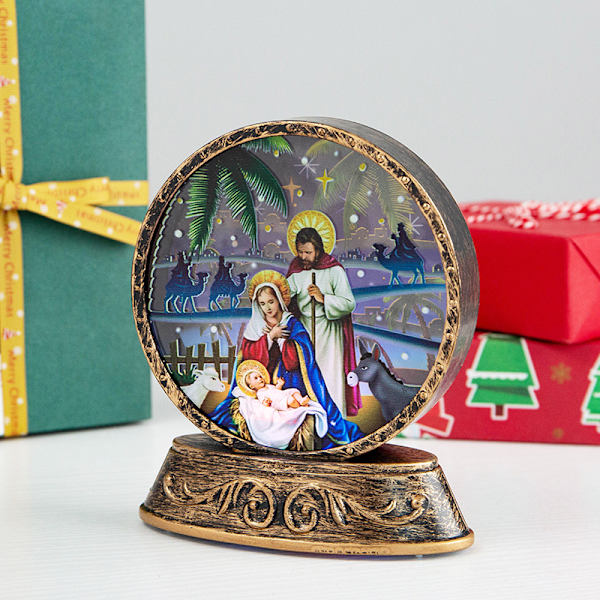 1 kpl Joulu lumipallo lyhty LED hehkuva valo joulupukki yölamppu koriste Jeesus