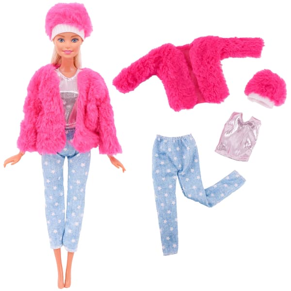 Dockkläder accessoarer plysch väst jacka + kjol set L358