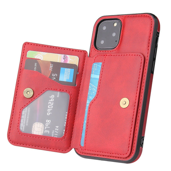 iPhone 13 Mini - Läderfodral med kortfack - Svart