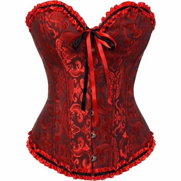 Seksikkäät alusvaatteet eurooppalainen ja amerikkalainen korsettipitsi tiukka seksikäs morsian kauneus meikkipohja alusvaatteet punainen M