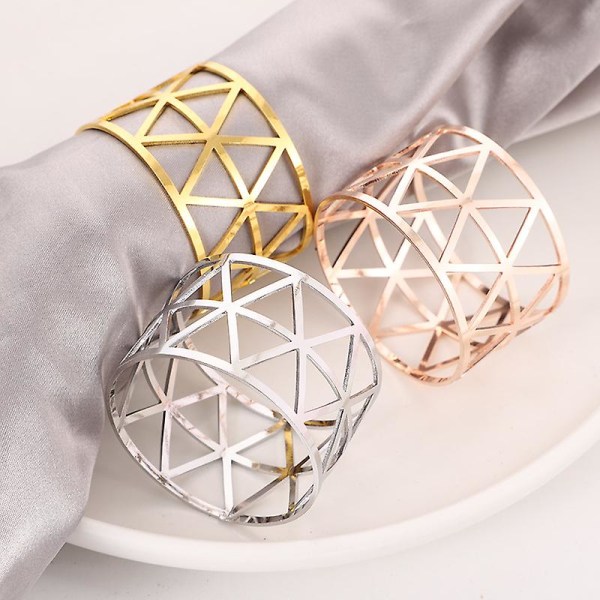 12 Pcs Napkin Rings, Hotel Tissue Clip, Stainless Steel Napkin Buckle, Napkin Ring Holders For Dining