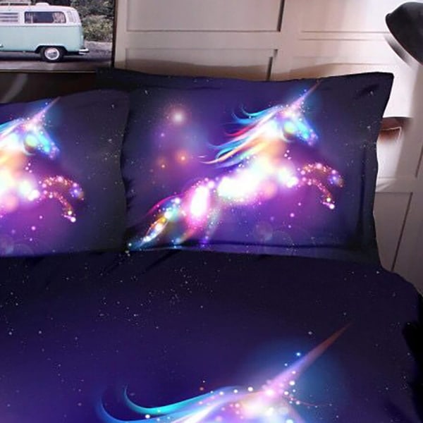 Magic Galaxy Unicorn Sängkläder Set 3D Printed Cover Series