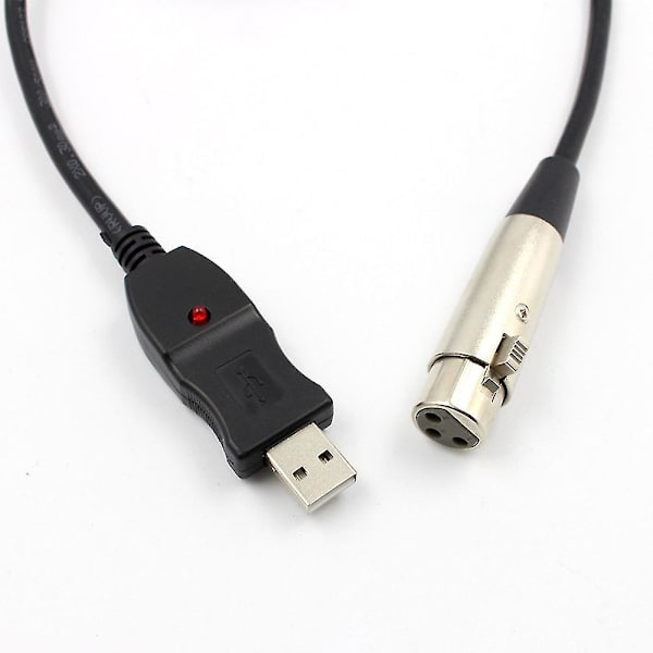 3m USB Mikrofon Mic Link Kabel Adapter Han XLR Hun Til Pc Til Notebook Mac