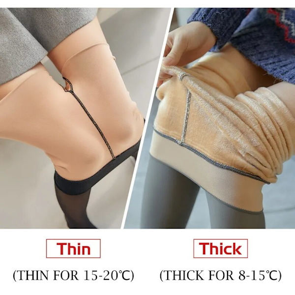 Talven paksuuntuneet lämpimät leggingsit, seksikkäät, hoikat, läpikuultavat sukkahousut, nailontightsit, korkeavyötäröiset, joustavat, paksut villasukat, naisten lämpimät leggingsit